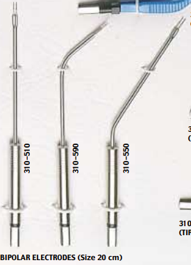 Electrodos Bipolares 20cm – Electrodo quirúrgico reutilizable, compatible con lápiz electroquirúrgico estándar.