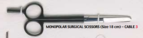 Tijeras Quirúrgicas Monopolares 18cm – Instrumento quirúrgico de precisión para procedimientos clínicos.